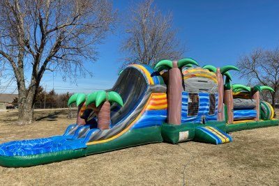 51' Tropical Obstacle Course inflatable rental in Topeka, Kansas